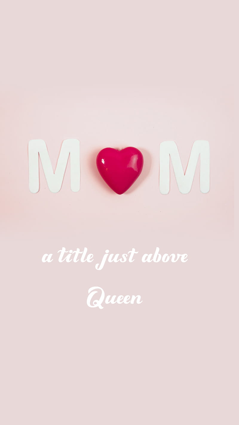 Mom-Queen-Love, day, heart, love, mom, mothers, pink, queen, red, HD phone wallpaper