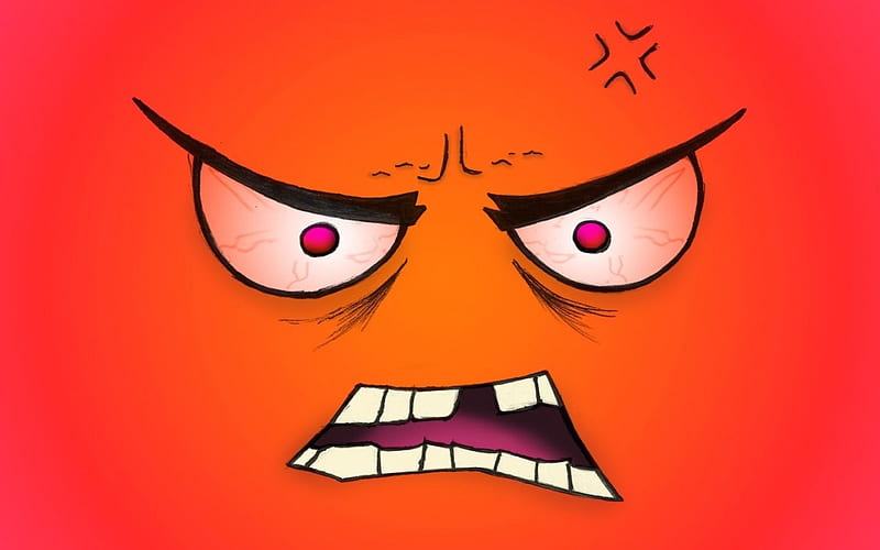 Angry Face, red, face, angry, HD wallpaper