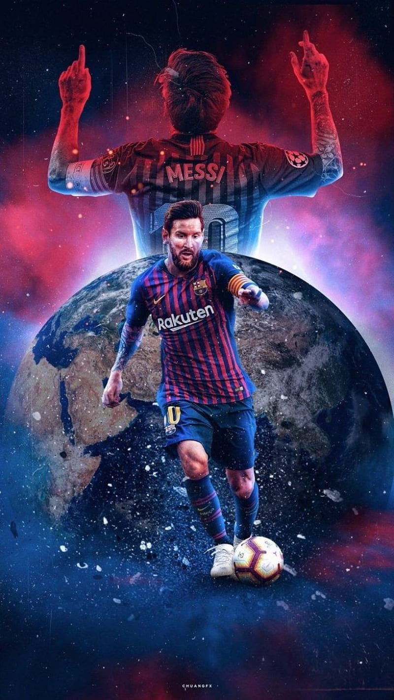 Messi, barcelona, ​​espacio, fútbol, ​​leo messi, planeta tierra,  jugadores, Fondo de pantalla de teléfono HD | Peakpx