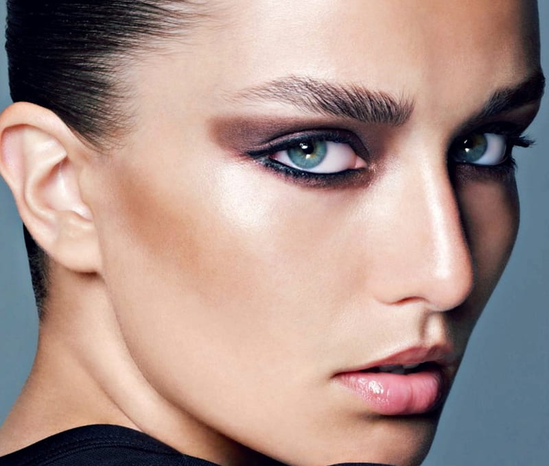Andreea Diaconu, girl, model, romanian, face, woman, blue eyes, HD wallpaper