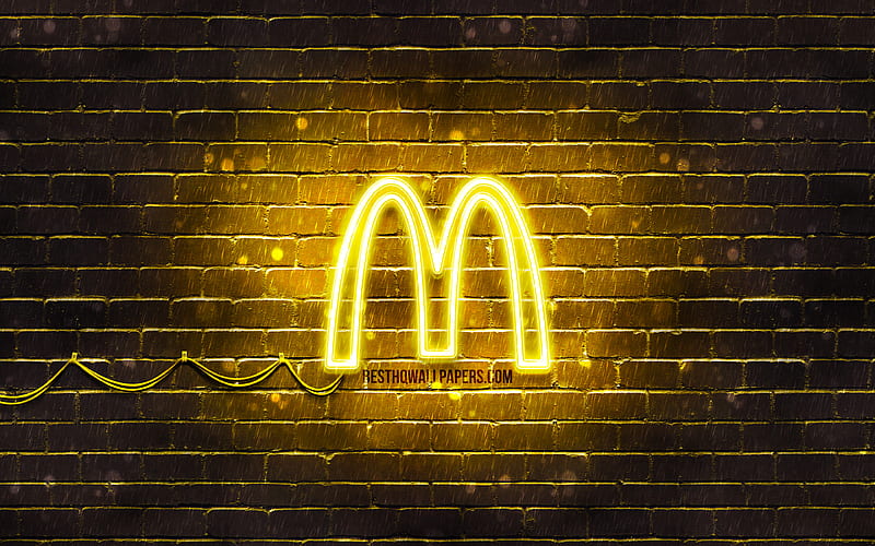 Mcdonalds Yellow Logo Yellow Brickwall Mcdonalds Logo Brands Mcdonalds Neon Logo Hd Wallpaper Peakpx