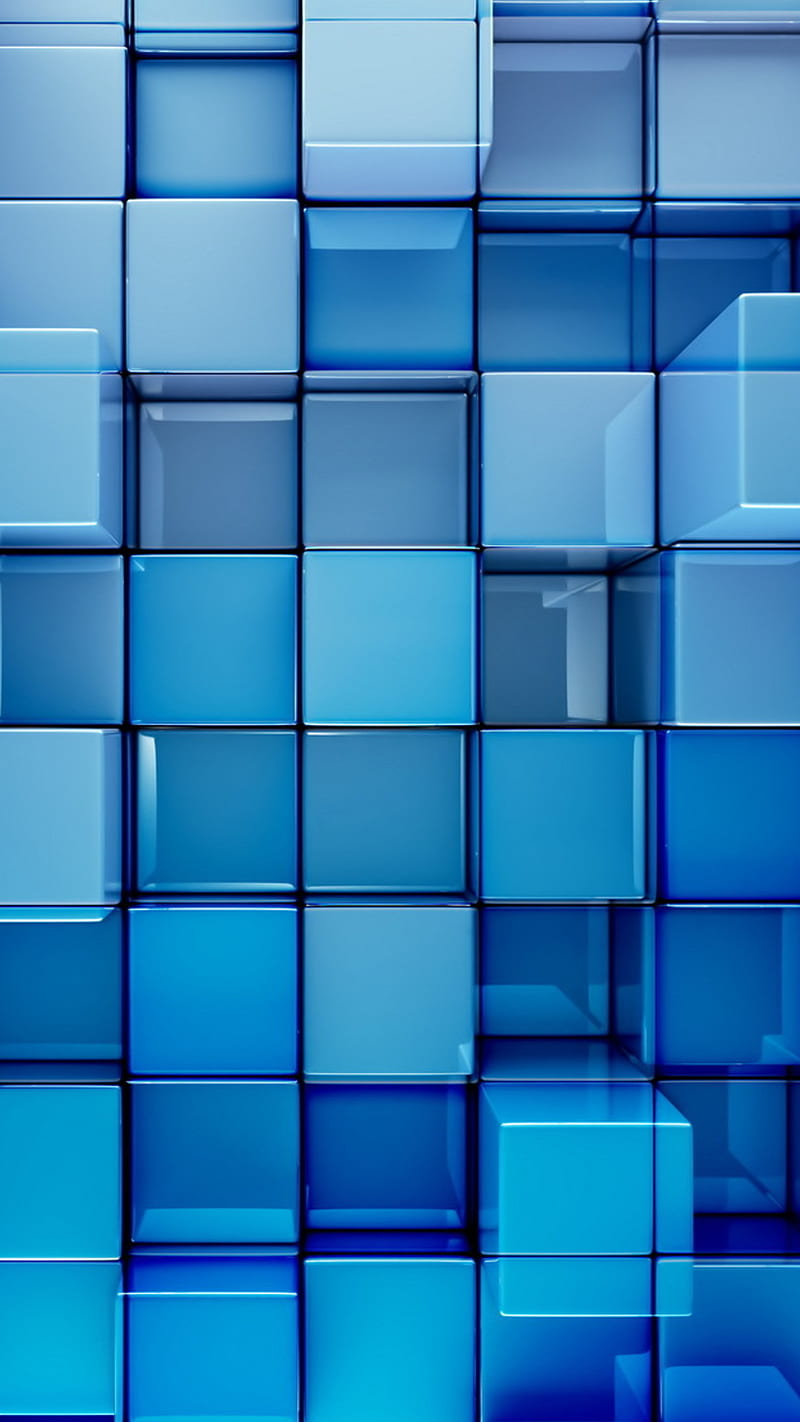 Blue block , blocks, pattern, background, HD phone wallpaper