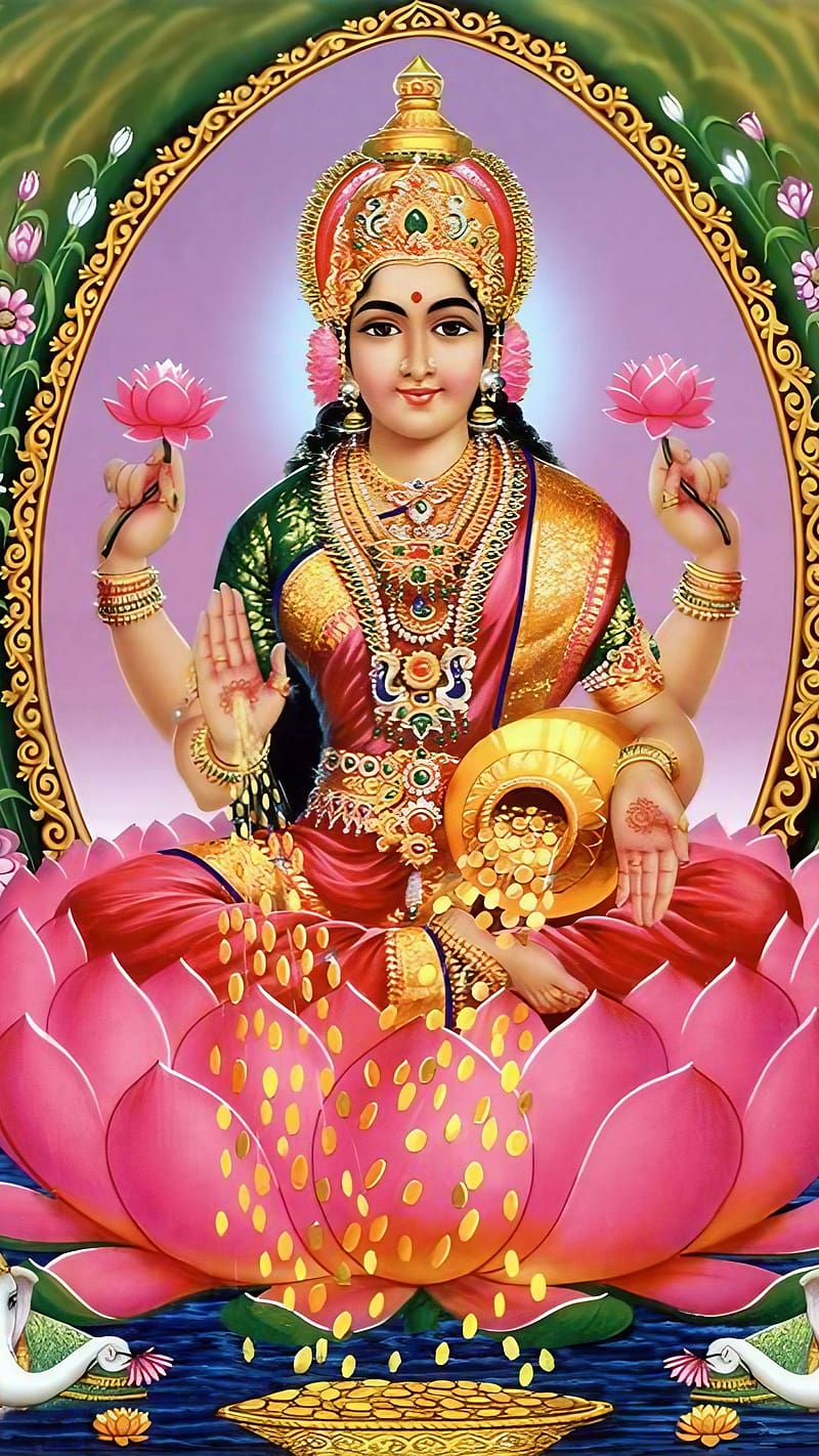 Lakshmi Ji Ke, Goddess Of Wealth, hindu goddess, bhakti, devotional, HD phone wallpaper