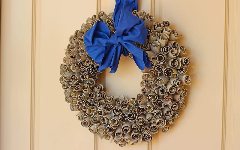 Christmas wreath, decoration, Christmas, New Year, creative wreath, HD wallpaper