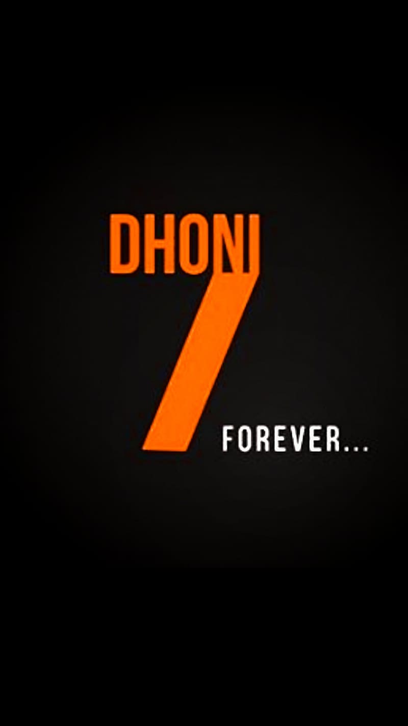 Ms Dhoni Written In Orange, ms dhoni, written, orange, cricketer, sports, mahi, black, HD phone wallpaper