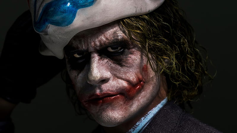 Joker Closeup Mask Up, joker, superheroes, supervillain, artist, artwork, digital-art, HD wallpaper