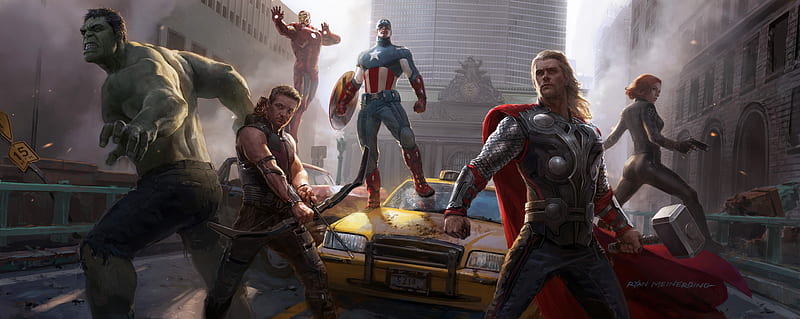 Marvel Heroes , superheroes, iron-man, hulk, captain-america, thor, hawkeye, black-widow, marvel, HD wallpaper