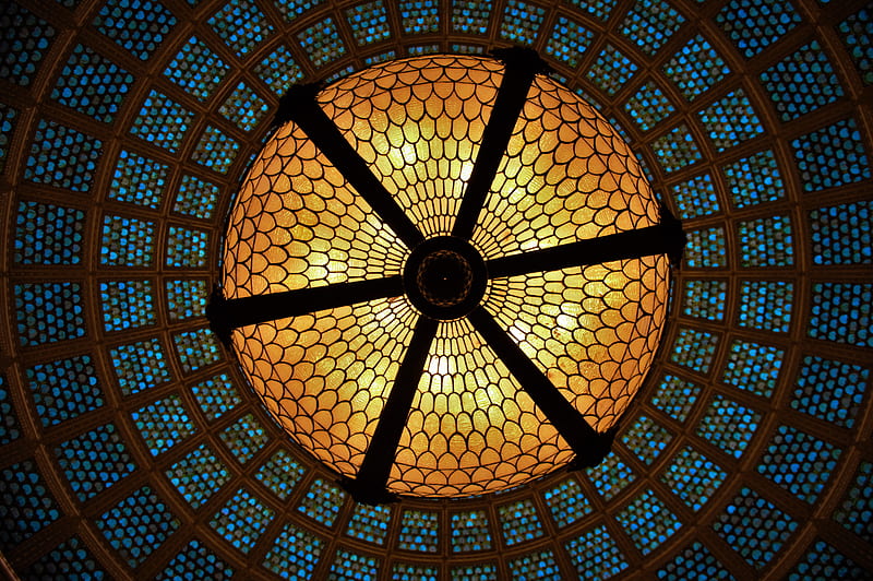 ceiling, arch, patterns, HD wallpaper