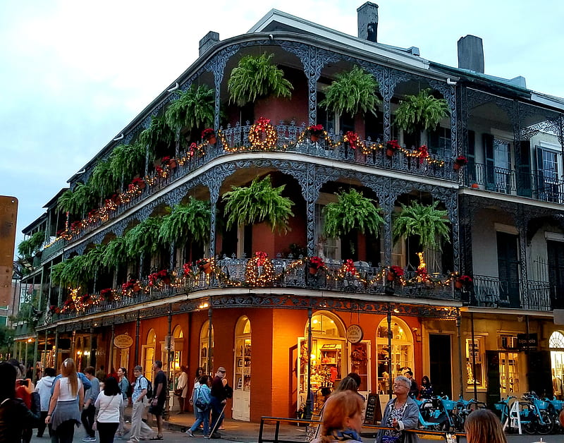 French quarter , house, french street house, french quarter, new orleans, HD wallpaper