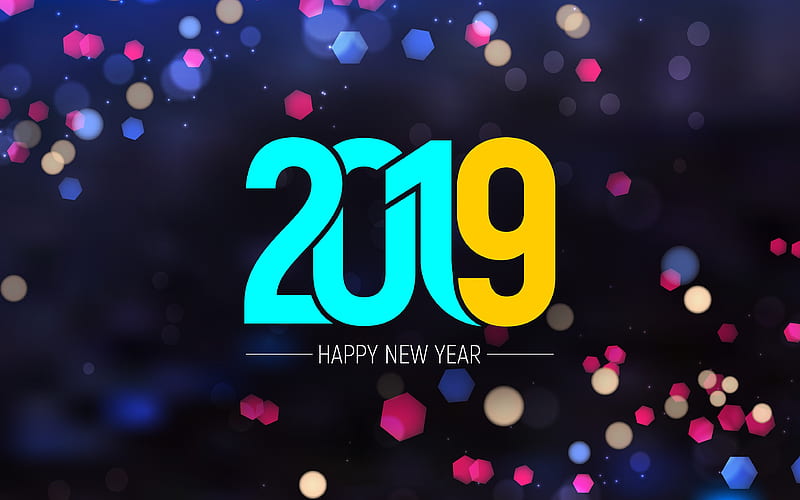 Happy New Year 2019 abstract art, 2019 concepts, 2019 New Year, 2019 abstract background, HD wallpaper