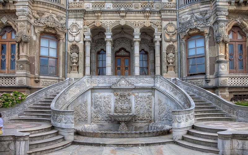 Beautiful Palace - r, architecture, palaces, stairs, steps, HD wallpaper