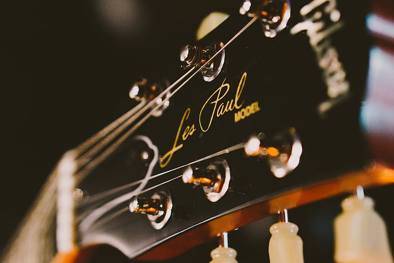 black and brown Gibson Les Paul guitar head stock, HD wallpaper