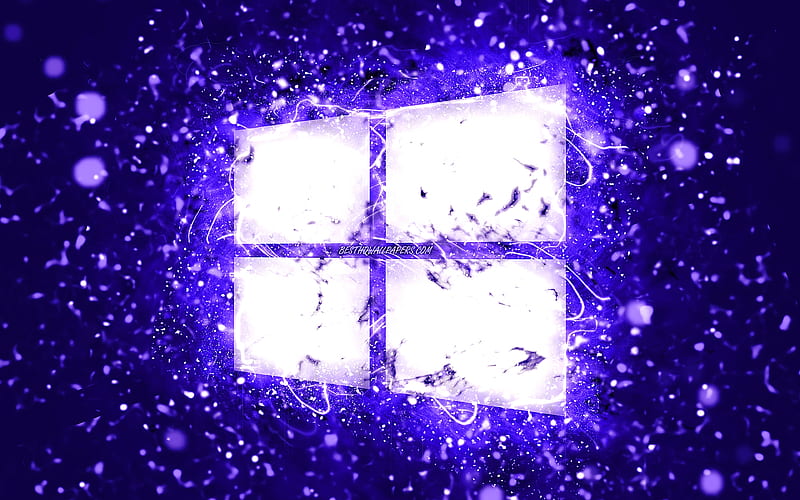 Windows 10 dark blue logo dark blue neon lights, creative, dark blue abstract background, Windows 10 logo, OS, Windows 10, HD wallpaper