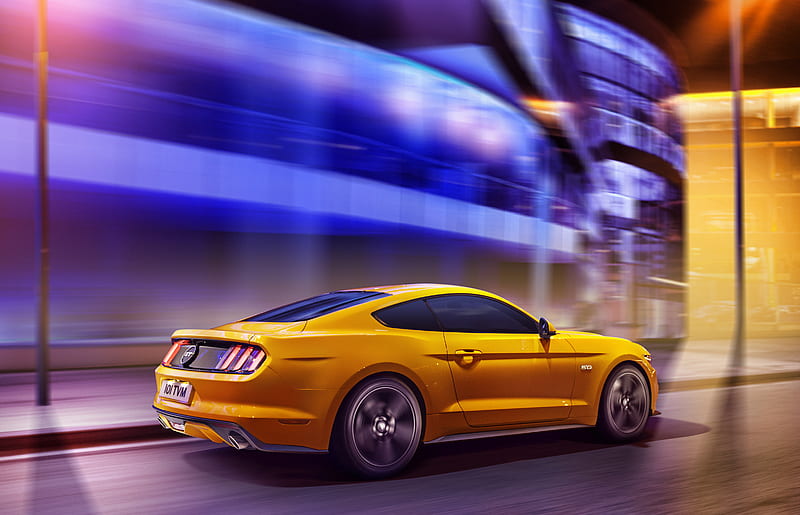 Yellow Mustang 2019, ford-mustang, carros, HD wallpaper