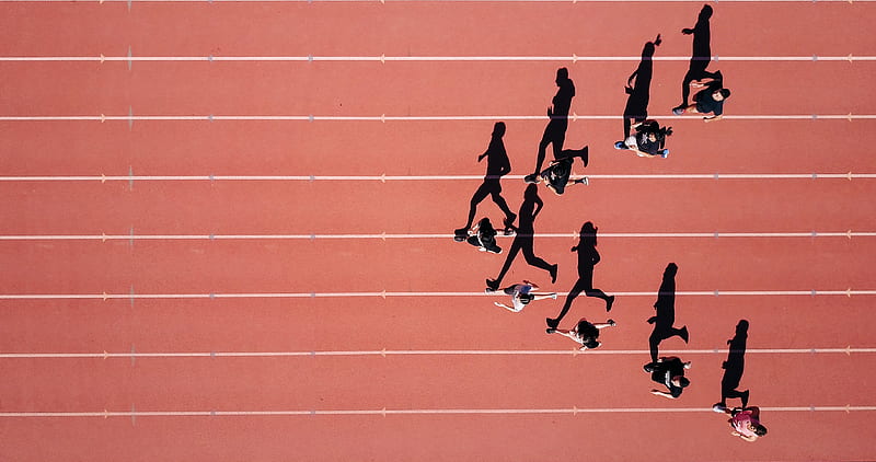 group of people running on stadium, HD wallpaper