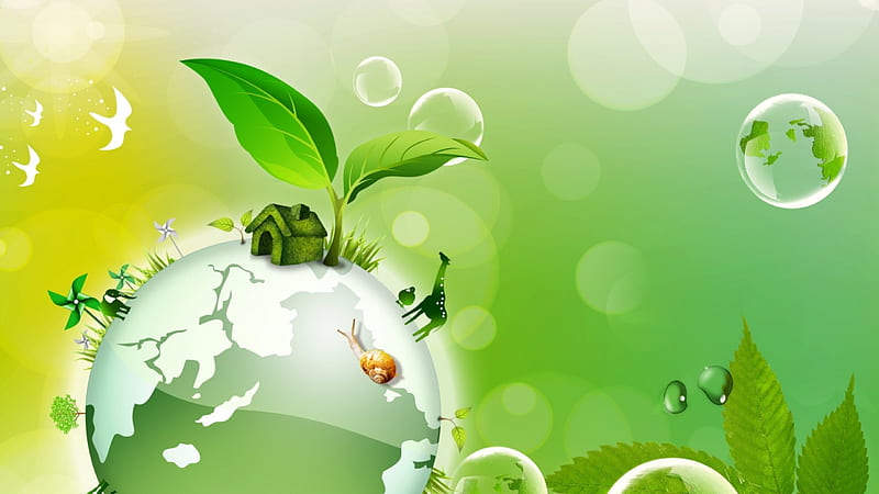 Happy Earth Day!, green, gaylord nelson, bubbles, day, earth, vector, card, HD wallpaper