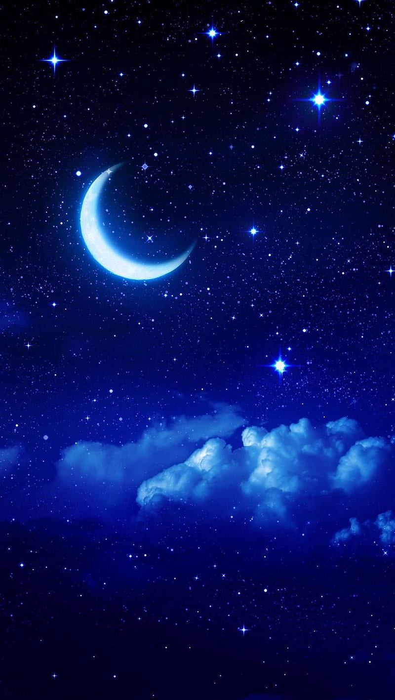 Beautiful Sky, light, sitare, moon, HD phone wallpaper | Peakpx