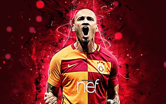 Maicon Galatasaray SK, art, Brazilian footballer, splashes of paint, grunge  art, HD wallpaper