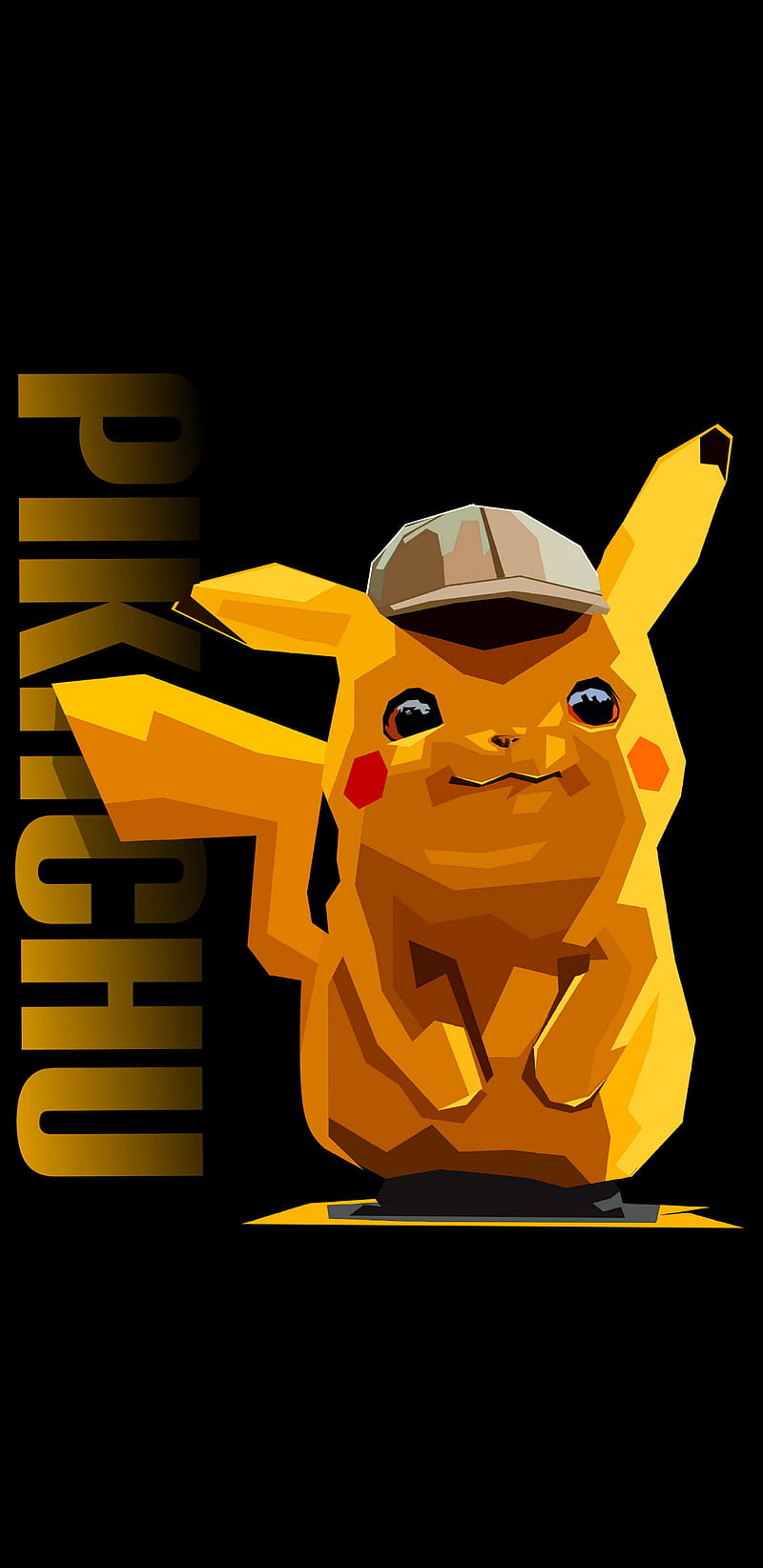 Pikachu artwork, ash, detective, pokemon, yellow, HD phone wallpaper