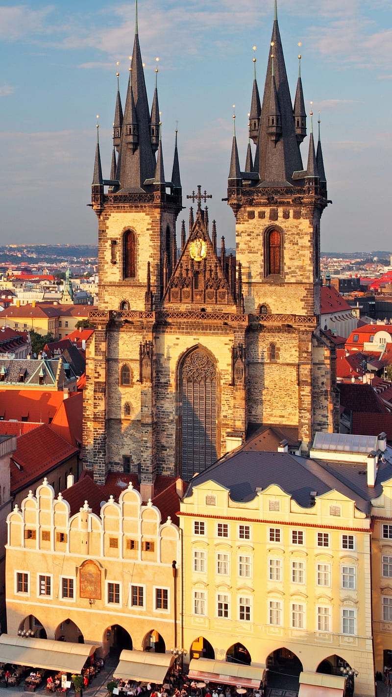 Praha , prague, tyn church, cityscape, house, czech republic, HD phone wallpaper