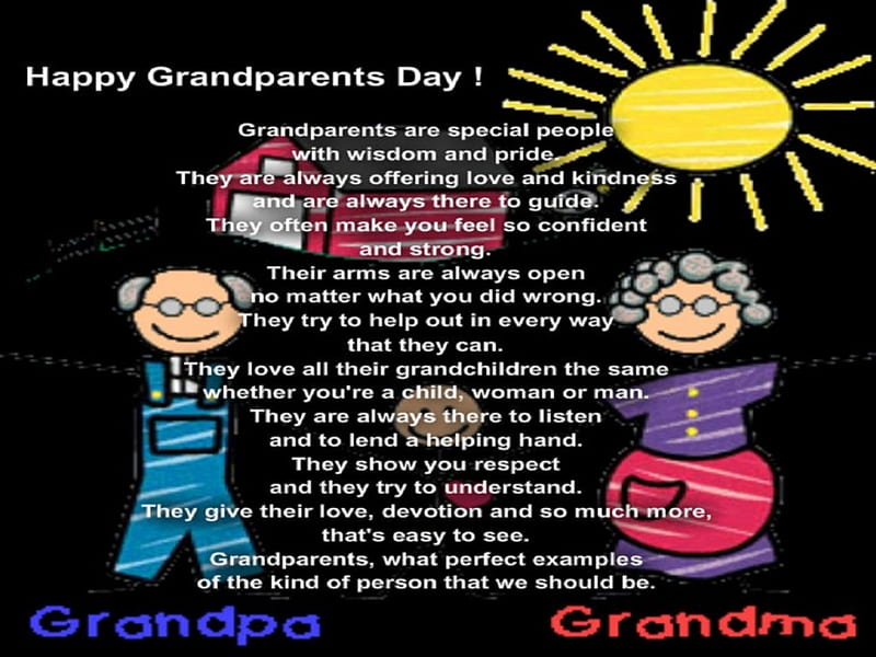 Grand Parents Day, black, misc, grandparents, quotes, HD wallpaper
