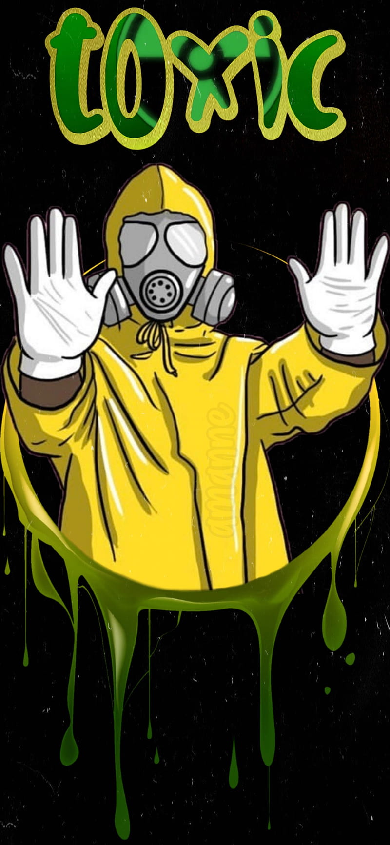 Toxico, yellow, efecto, iphone, mascara, peligro, radiactivo, samsung, verde, HD phone wallpaper