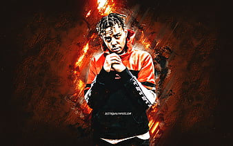 YBN Cordae american rapper, violet neon lights, music stars, creative ...