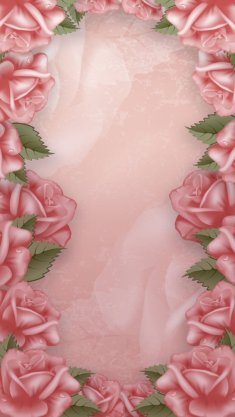 Pink Rose Garden, floral, flower, garden, girly, pink, pretty, rose, roses, HD phone wallpaper