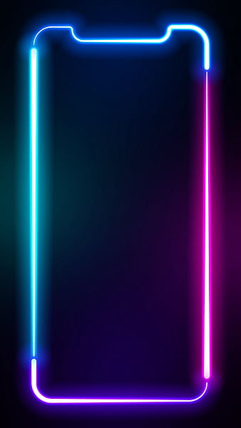 Neon frame, black, blue, edge, lights, neon, neon lights, pink, screen, HD phone wallpaper
