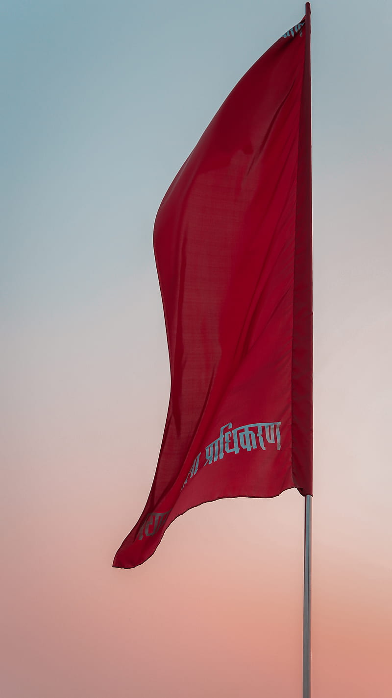 red flag on pole during daytime, HD phone wallpaper