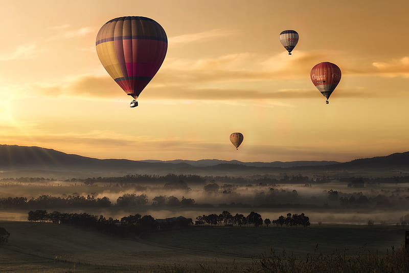 Hot Air Balloons Floating , air-balloon, floating, HD wallpaper
