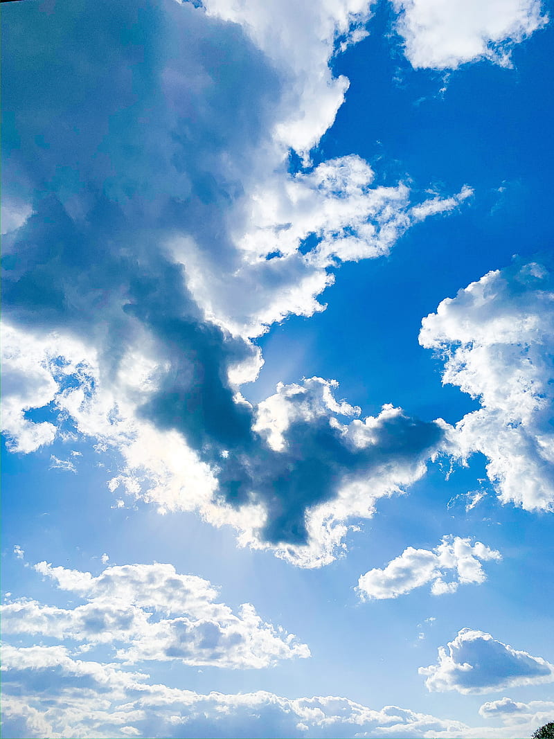 Sky, blue, chill, clouds, greece, happy, nature, relax, summer, sun, HD phone wallpaper