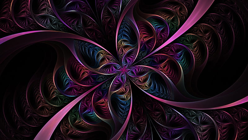Purple Pink Hippie Fractal Art Hippie, HD wallpaper