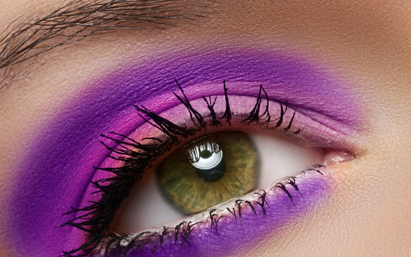 Eye makeup, lashes, purple, makeup, eye, HD wallpaper