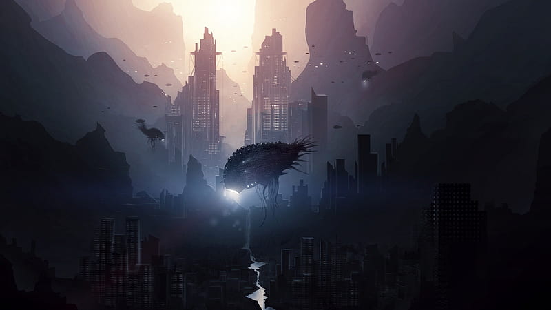 Alien Invasion, graphics, alien, HD wallpaper