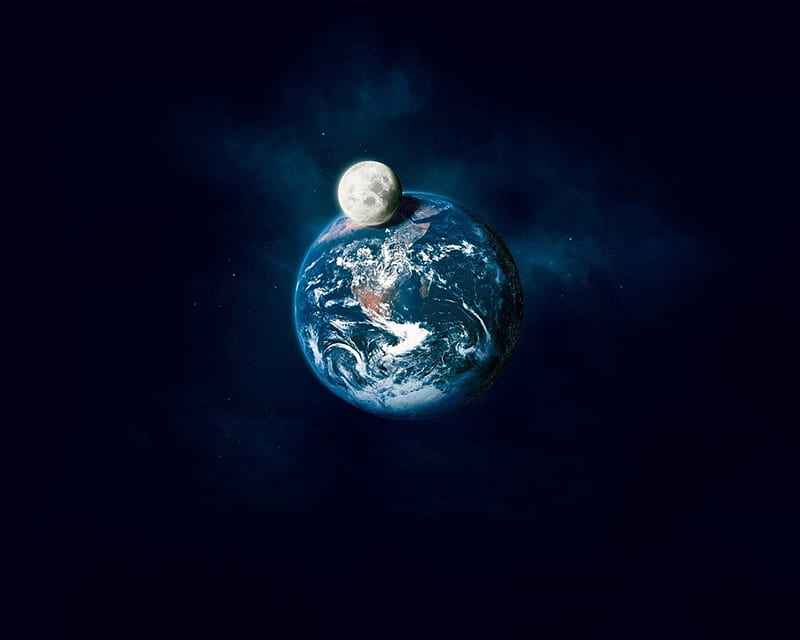 The Planet Earth, earth and moon, earth from space, earth, HD wallpaper