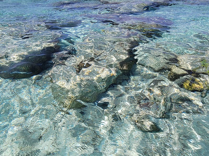 Rocks Underwater, Beach, Water, Rocks, HD wallpaper