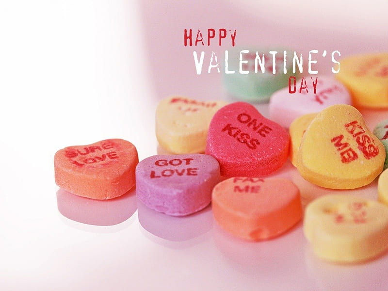 valentines bonbons, valentines, day, love, heart, HD wallpaper