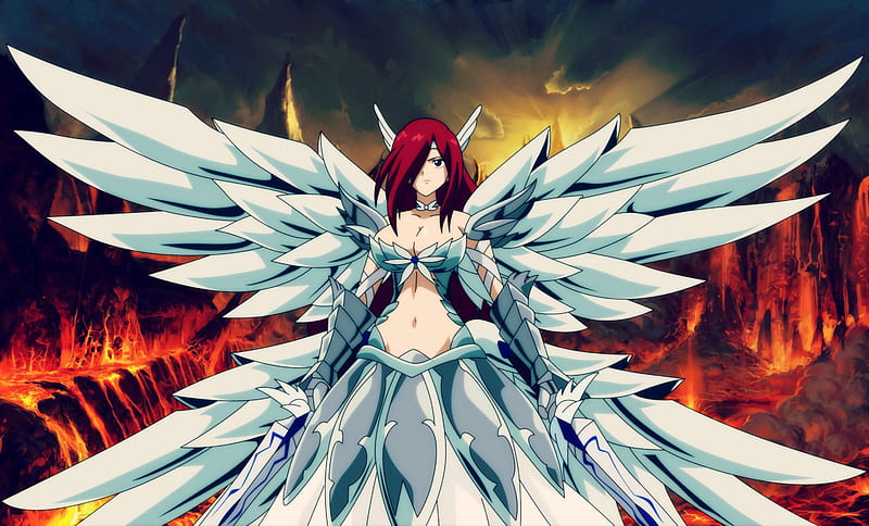Erza Scarlet and Background, HD wallpaper