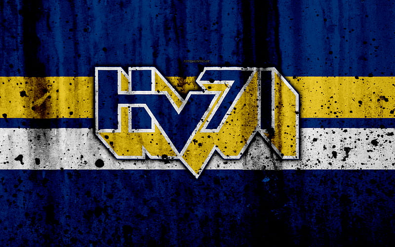 HV71, grunge, hockey club, SHL, Sweden, stone texture, hockey, HV71 HK, HD wallpaper