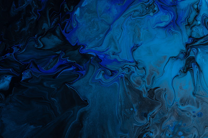 abstraction, stains, black, blue, HD wallpaper