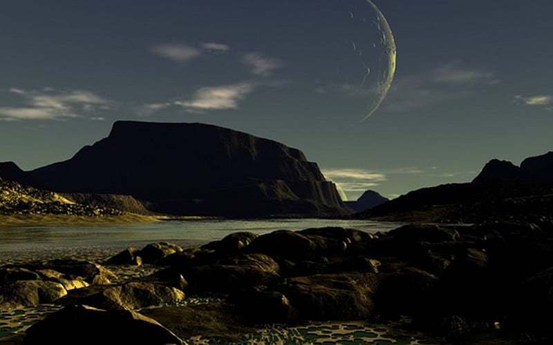 MOONSHORE, moon, rock, hill, stone, HD wallpaper | Peakpx