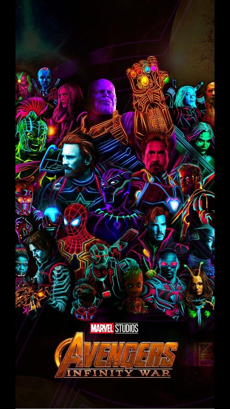 Infinity War, marvel, movie, neon, HD phone wallpaper | Peakpx