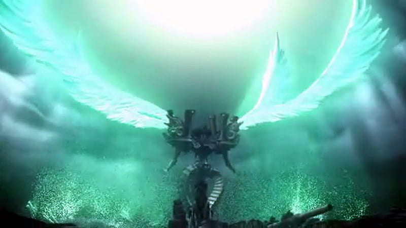 Omega Takes Flight, final fantasy, wings, omega, dirge of cerberus, HD wallpaper