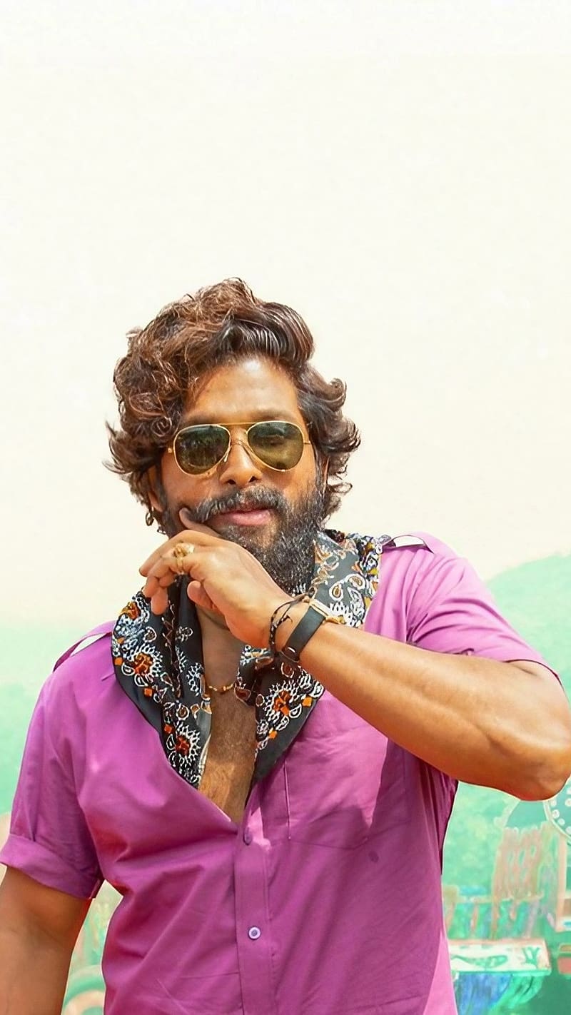 Pushpa , Purple Shirt, allu arjun, stylish star, indian actor, HD phone wallpaper