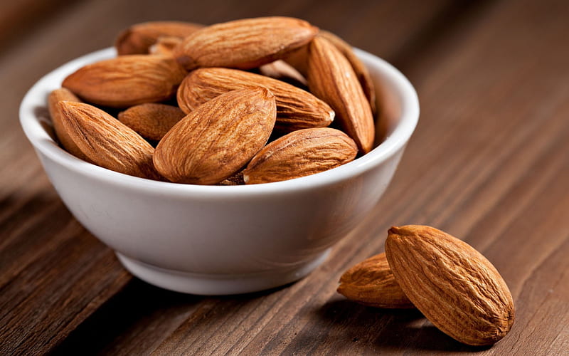Almond, nuts, graphy, food, HD wallpaper