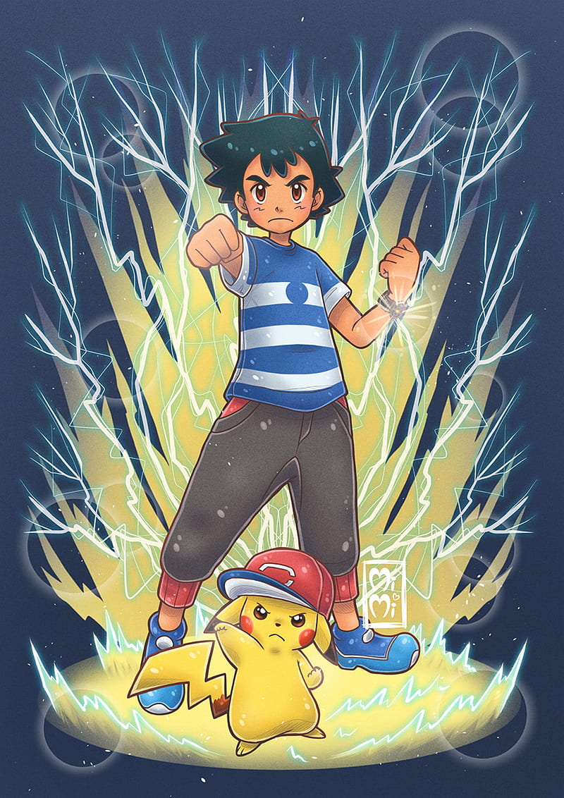 pikachu and ash wallpaper