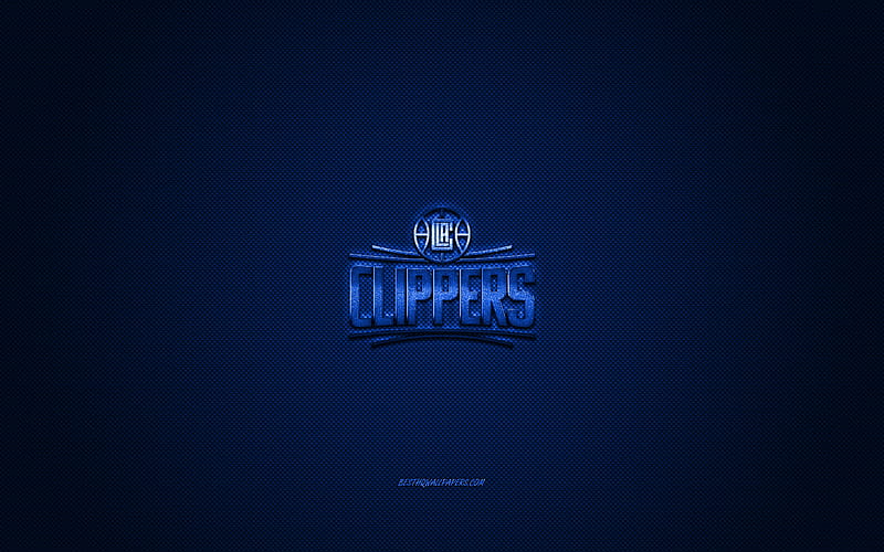 Los Angeles Clippers, American basketball club, NBA, blue logo, blue carbon fiber background, basketball, Los Angeles, California, USA, National Basketball Association, Los Angeles Clippers logo, HD wallpaper