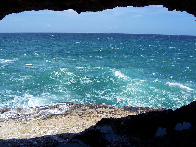 Carribean Blue, water, barbados, ocean, waves, blue, HD wallpaper