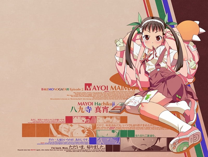 Hachikuji Mayoi, Anime, Nisemonogatari, Loli, Monogatari series, Mayoi, Cute, Monogatari, Snail, Bakemonogatari, Ovarimonogatari, Hachikuji, Anime Girl, HD wallpaper